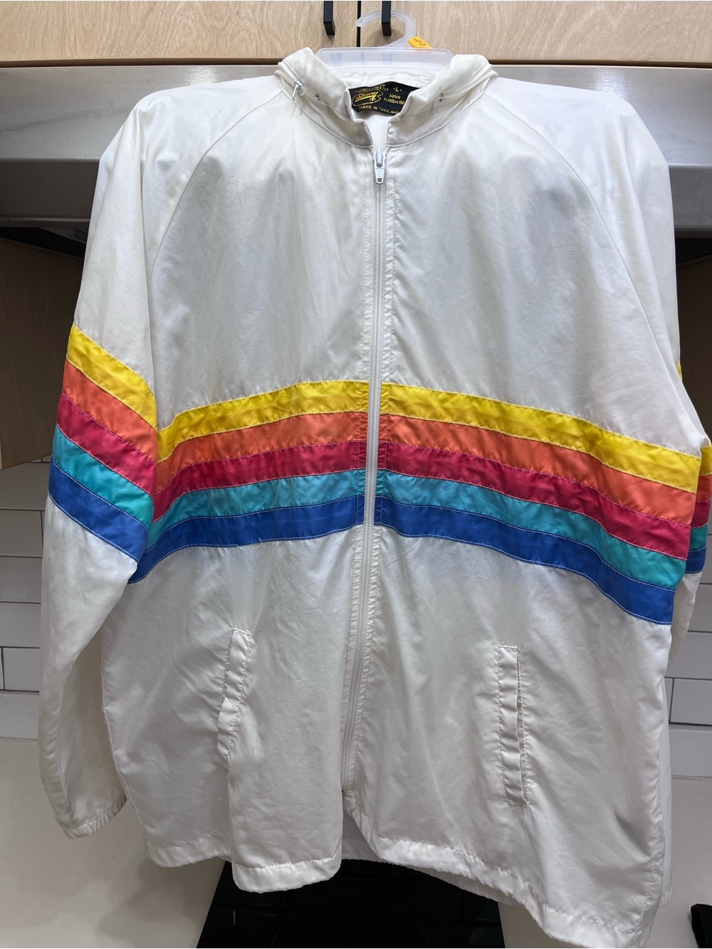 Vintage 80s Rainbow San Francisco Sherry Windbreaker lightweight jacket Size L